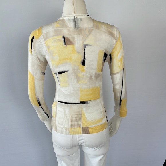 WHBM Abstract Design Zipper Cardigan Size Small - Picture 12 of 14